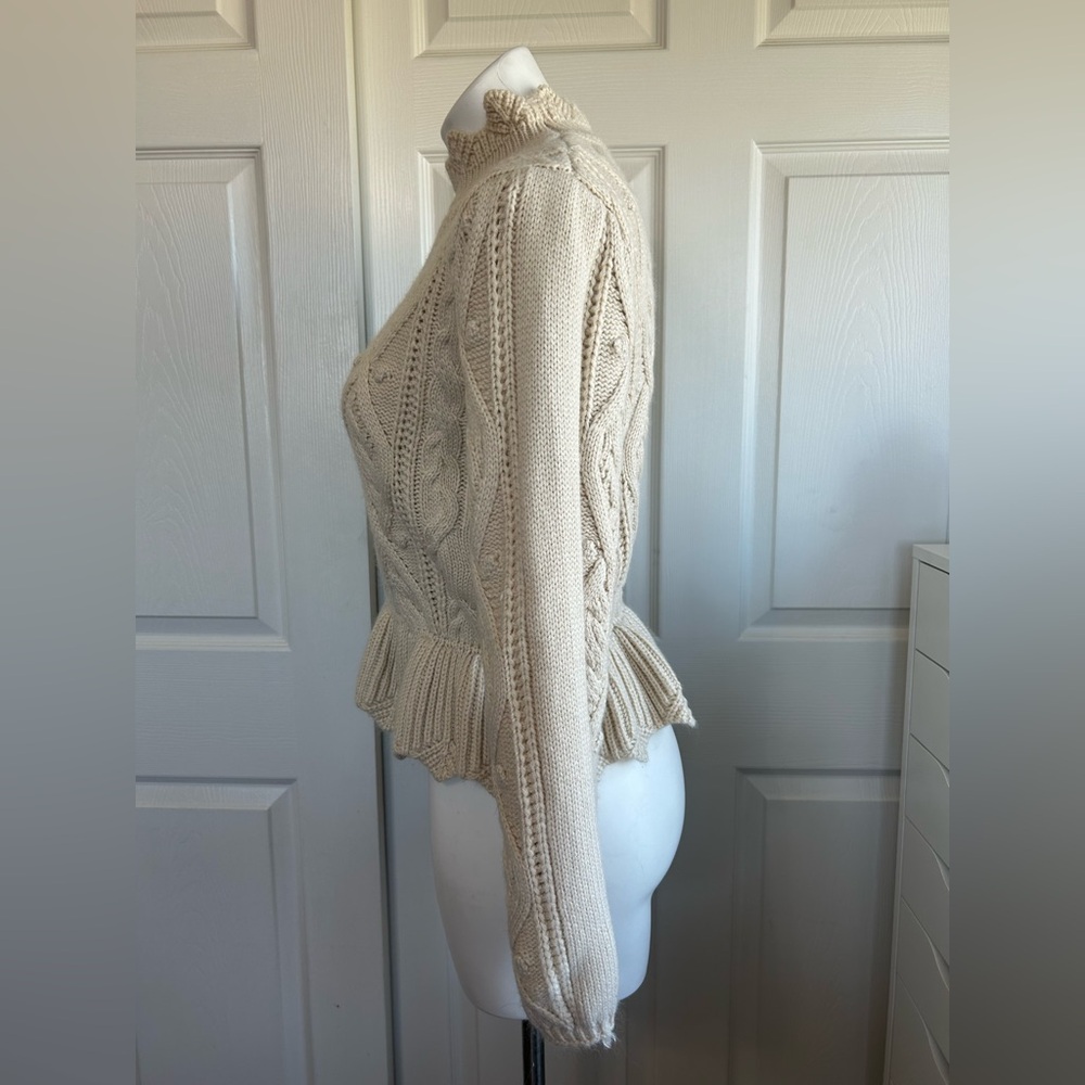 Wishlist Cream Cable Knit Peplum Sweater - Picture 7 of 10